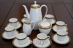 Vintage Verbano Industria Argentina Porcelain Coffee Set 19 Pieces Gold Trim