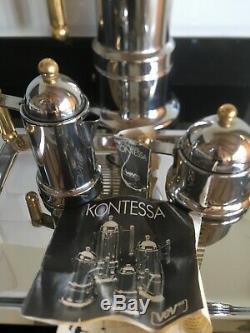 Vintage Vev Vigano Italian Stainless Steel Kontessa Oro Espresso Coffee Set
