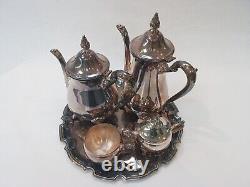 Vintage Viners Silver Plated 4 Pieces Coffee/ Tea Set Caviler Tray