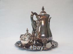 Vintage Viners Silver Plated 4 Pieces Coffee/ Tea Set Caviler Tray
