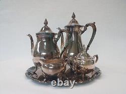 Vintage Viners Silver Plated 4 Pieces Coffee/ Tea Set Caviler Tray