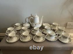 Vintage Wedgewood Perugia Bone China 12 Person Coffee Set