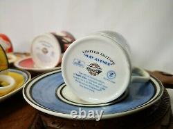 Vintage Wedgwood Clarice Cliff Limited Edition Express Coffee Cups Set Rare