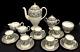 Vintage Wedgwood Florentine Dragon China Espresso Coffee Set England Black