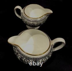 Vintage Wedgwood Florentine Dragon China Espresso Coffee Set England Black