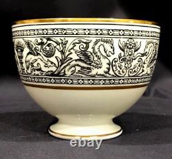 Vintage Wedgwood Florentine Dragon China Espresso Coffee Set England Black