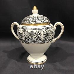 Vintage Wedgwood Florentine Dragon China Espresso Coffee Set England Black