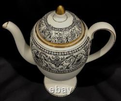 Vintage Wedgwood Florentine Dragon China Espresso Coffee Set England Black