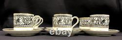 Vintage Wedgwood Florentine Dragon China Espresso Coffee Set England Black