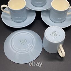 Vintage Wedgwood Of Etruria Summer Sky Coffee Espresso Set Blue White 1950's