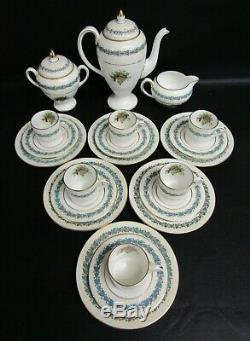 Vintage Wedgwood W3257 Appledore Hand Painted 21 Piece Coffee Set 1st Quality