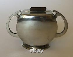 Vintage Zeister Art Deco Modern Pewter Tea Set Teapot Coffee Sugar-from Holland
