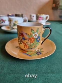 Vintage bone china coffee cups saucers