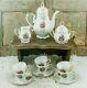 Vintage Coffee Set Limoges Scenery Pot Sugar Creamer Coffee Cups Porcelain