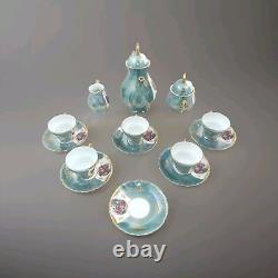 Vintage coffee set Limoges scenery Pot Sugar Creamer Coffee Cups Porcelain