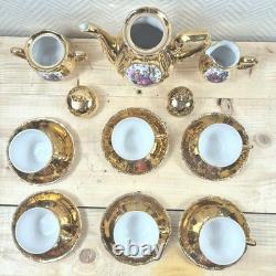 Vintage coffee set Limoges scenery Pot Sugar Creamer Coffee Cups Porcelain