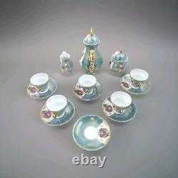 Vintage coffee set Limoges scenery Pot Sugar Creamer Coffee Cups Porcelain