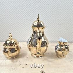 Vintage coffee set Limoges scenery Pot Sugar Creamer Coffee Cups Porcelain