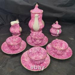 Vintage coffee set Limoges scenery Pot Sugar Creamer Coffee Cups Porcelain Rose