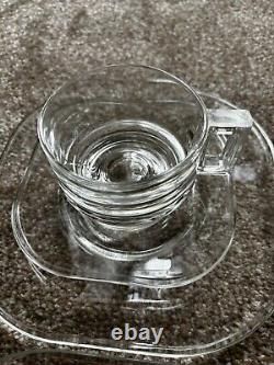 Vintage joe colombo glass Cup Saucer And Plate Set Of 4 Arno Italy Designer