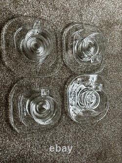 Vintage joe colombo glass Cup Saucer And Plate Set Of 4 Arno Italy Designer