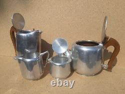 Vintage old Retro 1940s 50s Tea Coffee Set Metal Picqot Ware England