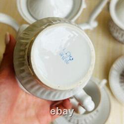 Vintage porcelain coffee set for 5 people, Soviet ceramic coffee service, 12 pcs