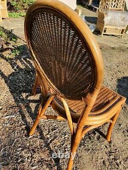 Vintage style Cane Rattan Conservatory Bistro Dining Set Table & Chairs Coffee