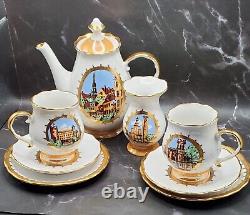 Vtg 1970s Riga Porcelain Factory Coffee Set Vakars Porcelain Coffee Set for 2