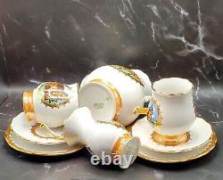 Vtg 1970s Riga Porcelain Factory Coffee Set Vakars Porcelain Coffee Set for 2