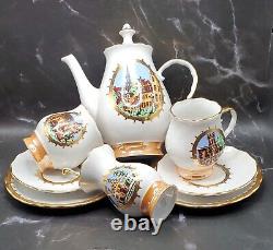 Vtg 1970s Riga Porcelain Factory Coffee Set Vakars Porcelain Coffee Set for 2