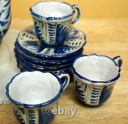 Vtg CERAMIC COFFE POT SET Made in Italy Hand painted Espresso Tallyrand 17 pcs