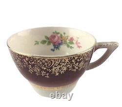 Vtg Century by Salem 23 Karat Gold Creamer & Sugar Bowl 6 Sets Coffee Cup Saucer