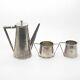 Vtg Dominick & Haff 925 Sterling Silver Hammered Finish 3-piece Coffee Set