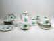 Vtg Herend Hungary Chinese Bouquet Green 29 Piece Mocha Coffee Set
