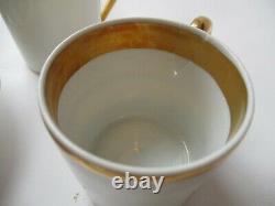 Vtg Limoges SA Castel demitasse CUP SAUCER LOT antique gold coffee tea plate set