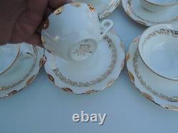 Vtg. Limoges porcelain coffee cups 6pcs. White-gold