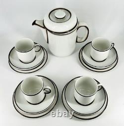 Vtg MCM Rosenthal Thomas KODIAK Coffee Pot Tea Pot Set NORDIC Ivory Brown Trim