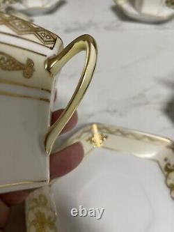 Vtg Noritake Gold Moriage Coffee/Chocolate Pot Demitasse Set 6 Cups & 6 Saucers
