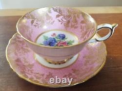 Vtg PARAGON CHINA TEACUP & SAUCER DOUBLE WARRANT RED & BLUE POPPIES A2136 / 4