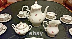 Vtg Porcelain Coffee Dessert Service for 8 WUNSIEDEL BAVARIA Germany pink roses