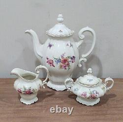 Vtg Rosenthal Pompadour Coffee Tea Set Pot Creamer Sugar Floral Rose 5pc Selb