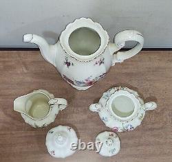Vtg Rosenthal Pompadour Coffee Tea Set Pot Creamer Sugar Floral Rose 5pc Selb