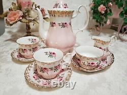 Vtg Royal Albert Bridesmaid Coffee/tea Svc Pot-creamer/sugar 2 Cup/saucers Mint