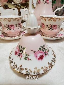 Vtg Royal Albert Bridesmaid Coffee/tea Svc Pot-creamer/sugar 2 Cup/saucers Mint