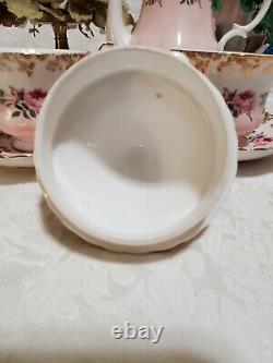 Vtg Royal Albert Bridesmaid Coffee/tea Svc Pot-creamer/sugar 2 Cup/saucers Mint