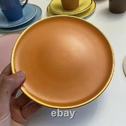 Vtg Royal Worcester Palissy Mardi Gras Coffee Pot Tea Set 21 Pcs MCM 60s 70s
