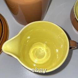 Vtg Royal Worcester Palissy Mardi Gras Coffee Pot Tea Set 21 Pcs MCM 60s 70s