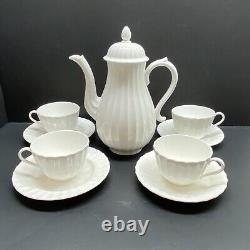 Vtg Royal Worcester Warmstry Tea Set With Lid 4 Cups 4 Saucers England