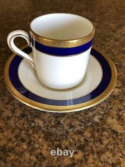 Vtg Set OF 6 COALPORT English Bone China ESPRESSO Cups & Saucers White & Blue